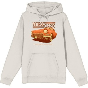 Car Fanatic Vintage Classic Orange Car Adult Long Sleeve Hoodie - 1 of 2