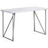 Vynxaria 48" White Laminate Computer Desk Grey Metal Trim Perfect for Contemporary Home Office Spaces - 4 of 4