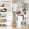 Over Toilet Storage Cabinet Farmhouse Bathroom Cabinet with Paper Holder Rustic White Bathroom Storage Organizer with Doors - 3 of 4