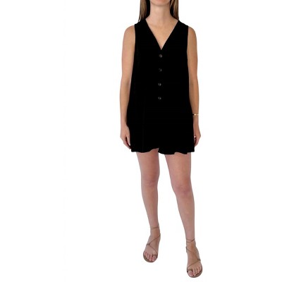 Women's linen blend button down romper - MIOU MUSE