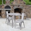 Emma and Oliver Commercial Grade 30" Round Metal Indoor-Outdoor Table Set with 2 Cafe Chairs - 2 of 4
