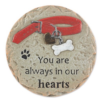 Cement "You Are Always in Our Hearts" Pet Memorial Stepping Stone Gray - Zingz & Thingz