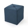 Modern Button Tufted Upholstered Ottoman,Square Ottoman,Fabric Upholstered Footrest,Versatile Upholstered Seating-Cuddlewood - 3 of 4