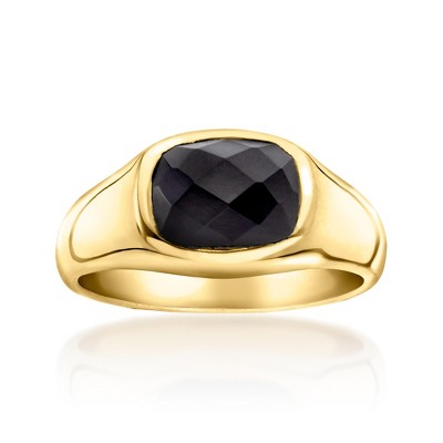 Ross-Simons Onyx Ring in 18kt Gold Over Sterling