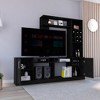 78" FSC Certified Manufactured Wood Entertainment Center with Double Door Cabinet and Six External Shelves for Living Room - 2 of 4