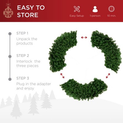 60-Inch Multicolor LED Pre-Lit Artificial Fir Christmas Wreath
