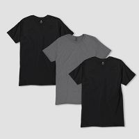3-Pack Hanes Premium Label Men's Crew Neck Undershirt (Black/Grey)