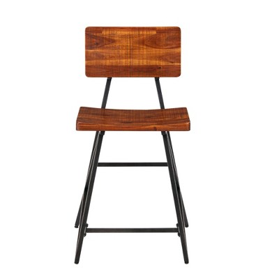 Trestle Counter Height Barstool Amber/Gun Metal