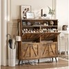 Shoe Storage Cabinet, Farmhouse Shoe Organizer with 4 Flip Drawers and Barn Door Design - 3 of 4