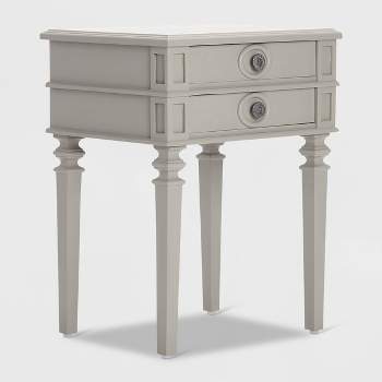 Irving Side Table with 2 Drawers Gray - Finch
