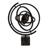 Modern Metal Rings Sculpture with Marble Base Decorative Object for Home & Office Accent Brown 17" - 4 of 4