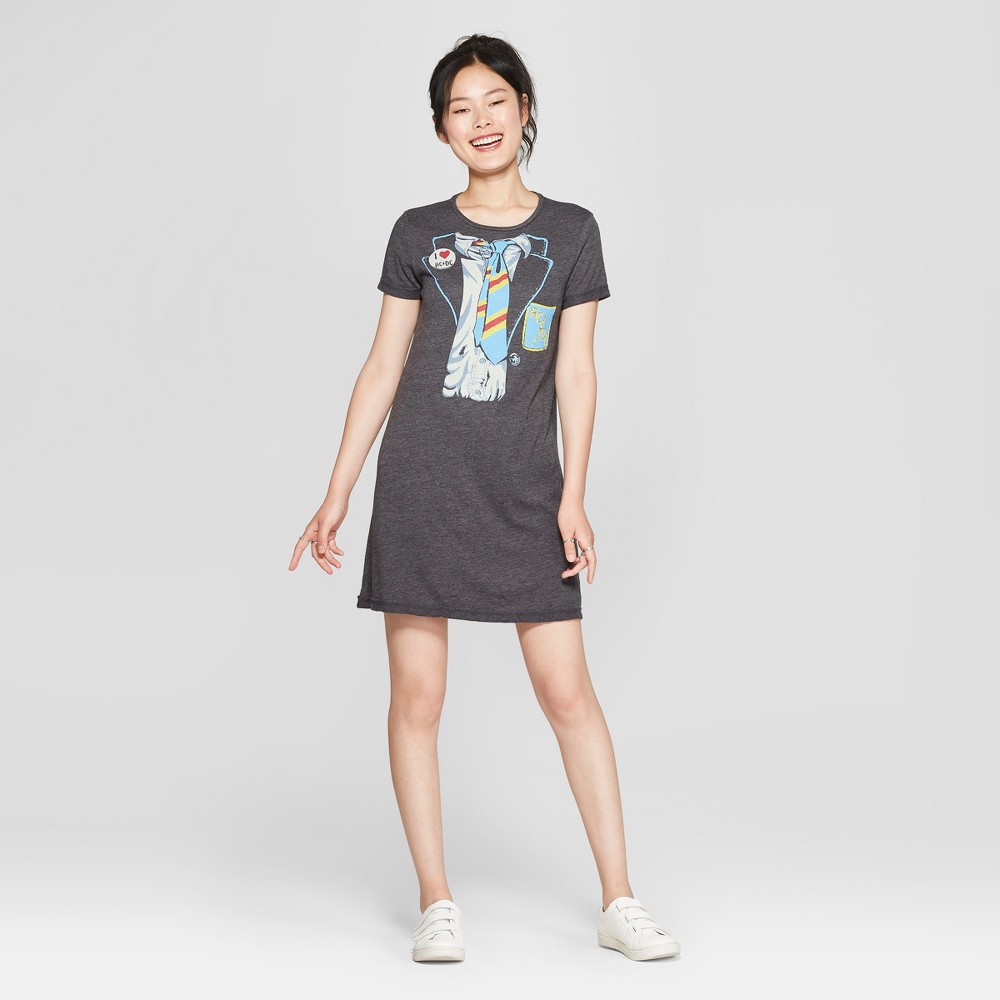 petiteJunk Food Women's Short Sleeve AC/DC Tie Graphic T-Shirt Dress - Black XS, Size: XS was $24.0 now $7.19 (70.0% off)