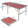 Racxily 6ft Portable Ping Pong Table - Foldable for Indoor & Outdoor Use w/Paddles, Net & 3 Balls - Compact Mid-Size Design - 2 of 4