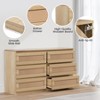 Garvee Rattan 6 Drawer Dresser, Modern Farmhouse Storage Chest with Natural Rattan Panels, Compact Organizer for Bedroom, Entryway, Nursery - 4 of 4