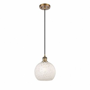 White Mouchette - 1 Light Cord Hung Mini Pendant In Modern Style-10 Inches Tall and 8 Inches Wide - 1 of 1