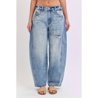 Women's Mid Waisted Barrel Jeans - CELLO