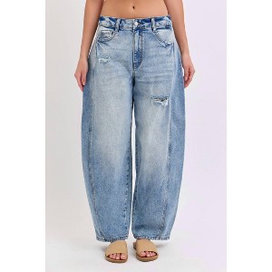 Women's Mid Waisted Barrel Jeans - CELLO - 1 of 4