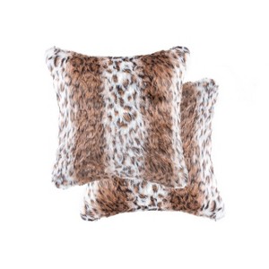 Luxe Belton Faux Fur Pillow | 2-Pack | 18"x18" - 1 of 4