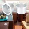 Unique Bargains Aluminum Alloy Cup Drink Holder Matte for Marine Boats RVs Silver Tone 2.44"x4.02" 2Pcs - 2 of 4