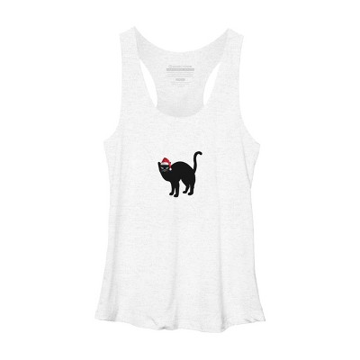 Women's Design By Humans Christmas cat tshirt By bambino Racerback Tank Top