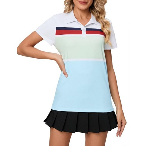 Womens Polo Shirts Short Sleeve Summer Printed Tops 2023 Lightweight Athletic Golf Tennis Shirts - image 1 of 4