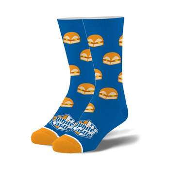 Odd Sox, Food, White Castle Burgers, Novelty Crew Socks, Fun Cool Silly