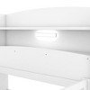 VYNXARIA White Wood Twin Size Platform Bed with LED lights£¬storage headboard & guardrails. perfect for modern bedrooms. - 4 of 4