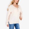 Anna-Kaci Women's V-Neck Henley Knit Sweater with Button Details - 4 of 4