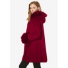 Jessica London Women's Plus Size Hooded Faux Fur Trim Coat - 4 of 4