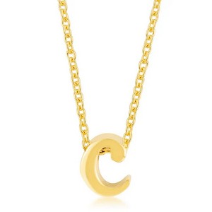 ShineHigh Gold Plated Stainless Steel Lowercase Initial Pendant Necklace with 18" Chain + 2" Extender – Letters B to Z - 1 of 1
