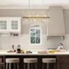 Rennnsan Arquesa 15"W 9-Light Sputnik Dandelion Crystal Modern Glam Dimmable Kitchen Island Pendant in Silver&Gold - 4 of 4