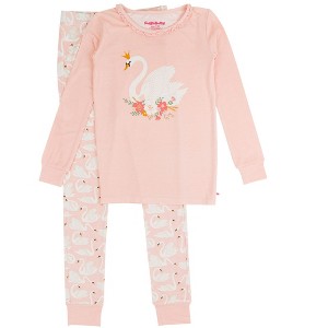 RuffleButts SoftSnooze Big Girls Ruffle Long Sleeve Pajama Set - 1 of 4