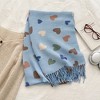Anna-Kaci Women’s Heart Pattern Soft Knit Scarf with Delicate Fringe Edges and Lightweight Cozy Texture Designed - 3 of 3