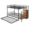 TiramisuBest Twin Over Full Metal Bunk Bed with Drawer and Lateral Storage Ladder and Wardrobe - 3 of 4