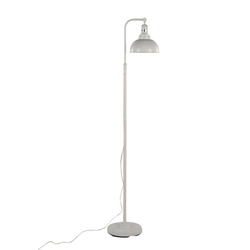 LumiSource Emery Industrial Floor Lamp in White Metal, 3 of 10