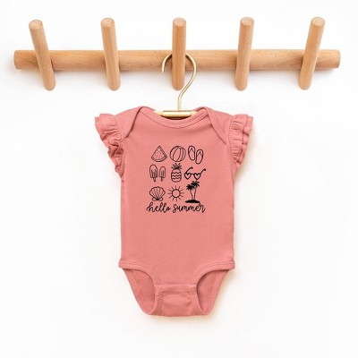 The Juniper Shop Hello Summer Chart Baby Flutter Sleeve Bodysuit