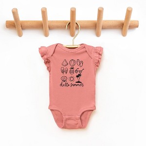 The Juniper Shop Hello Summer Chart Baby Flutter Sleeve Bodysuit - 1 of 2