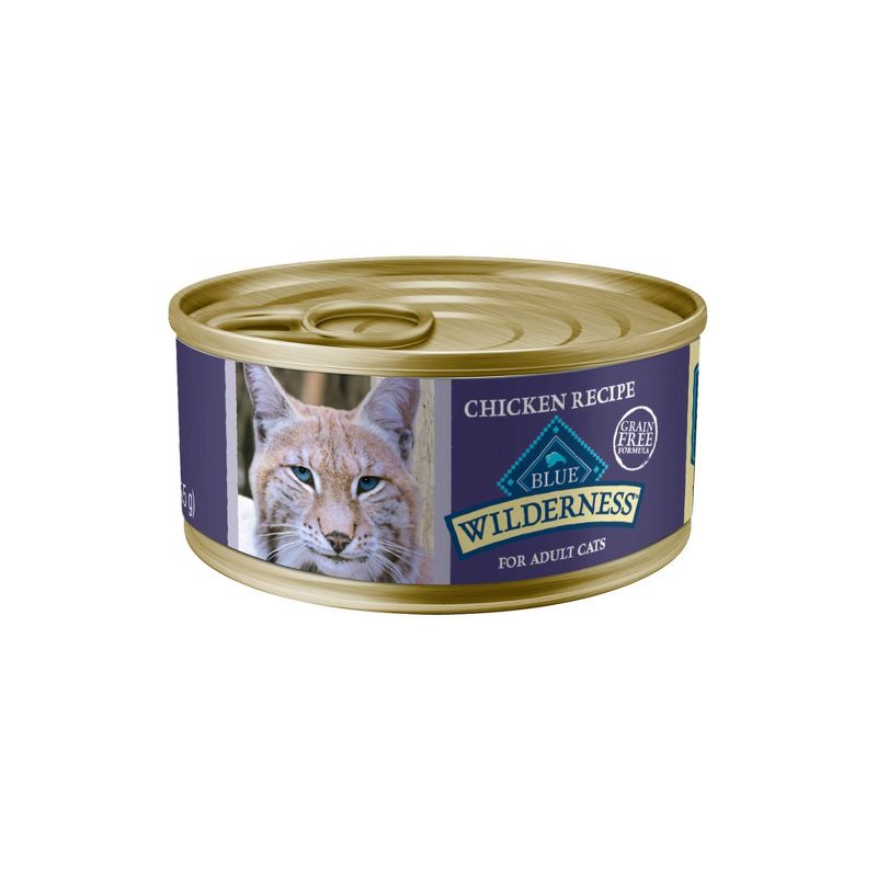 Blue Buffalo Wilderness High Protein Grain Free Natural Adult Pate Wet Cat Food with Chicken Recipe - 5.5oz, 1 of 6