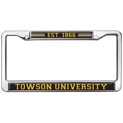 Towson University School Logo Full Size Standard License Plate Metal Frame