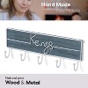 LunaLulinlk Wall Mounted Key Hooks Holder Entryway Wooden Keys Hanger Organizer White and Blue - 4 of 4