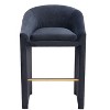Zuo Modern – Emas Barstool Midnight Gray, 38.2" H, Velvet with Electroplated Steel Frame, Modern Deco Glam Style - 3 of 4