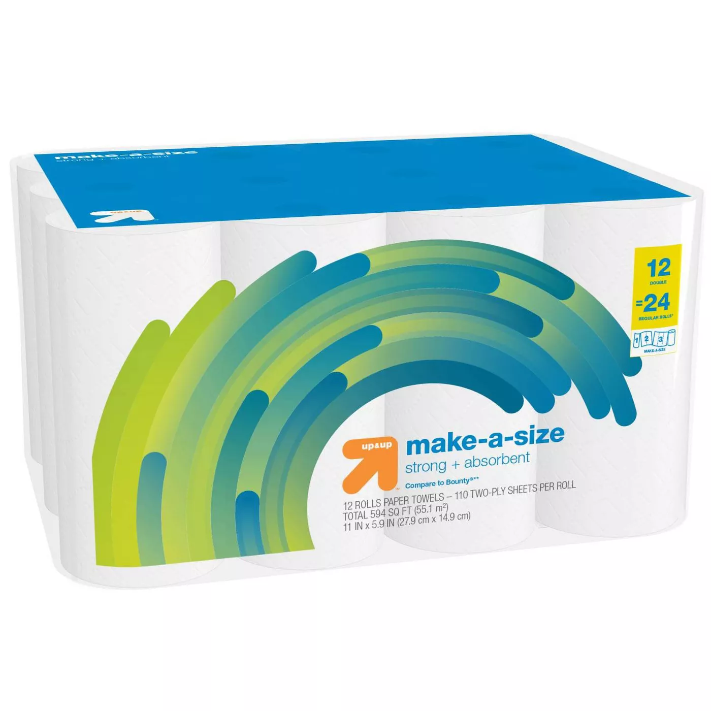 Make-A-Size White Paper Towels - Up&Up™ - image 1 of 4