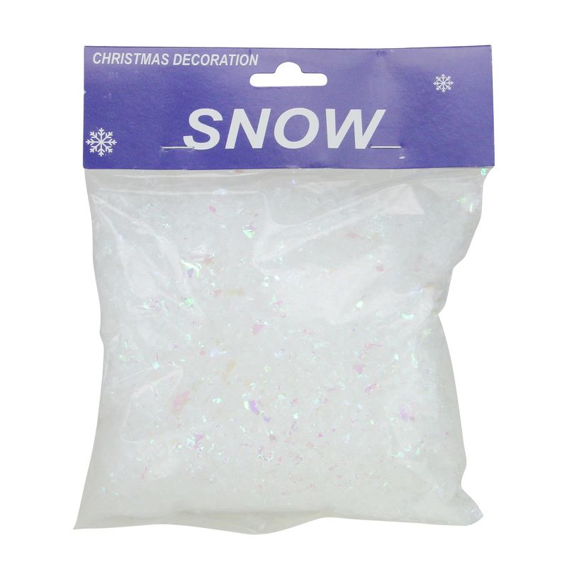 Northlight White Iridescent Artificial Powder Snow Flakes for Christmas Decor 1.75qts, 1 of 4