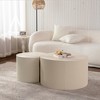 Round Solid Wood Handcrafted Relief Coffee Table with Sturdy MDF Pedestal and No Assembly Required - 4 of 4