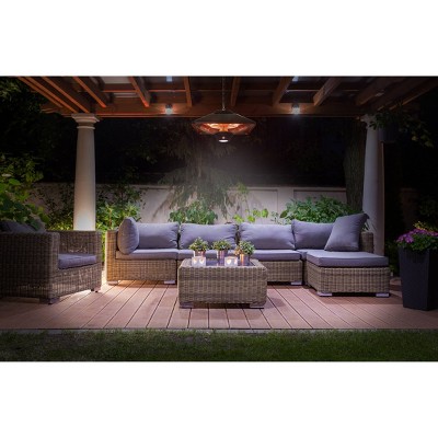 Black Aluminum and Steel Hanging Infrared Electric Heater
