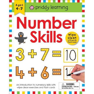 Wipe Clean Workbook: Number Skills (Enclosed Spiral Binding) - (Wipe Clean Learning Books) by  Roger Priddy (Spiral Bound)