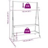 vidaXL Bamboo Coat Rack with Shelves and Wheels 132 x 45.5 x 155.5 cm - 3 of 4