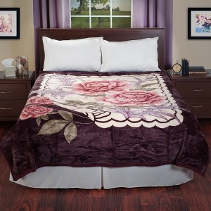 Hastings Home Thick Plush Faux Mink Blanket - Rose Garden - 1 of 4