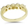 Pompeii3 3/4Ct Diamond Five Stone Single Prong Wedding Ring 10k Yellow Gold - 2 of 4