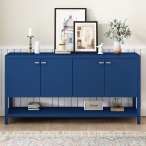 Console Table With Open Bottom Shelf, Sofa Table With Four-Door And Adjustable Three-Level Shelves, Console Table Contemporary-Cuddlewood - 1 of 4